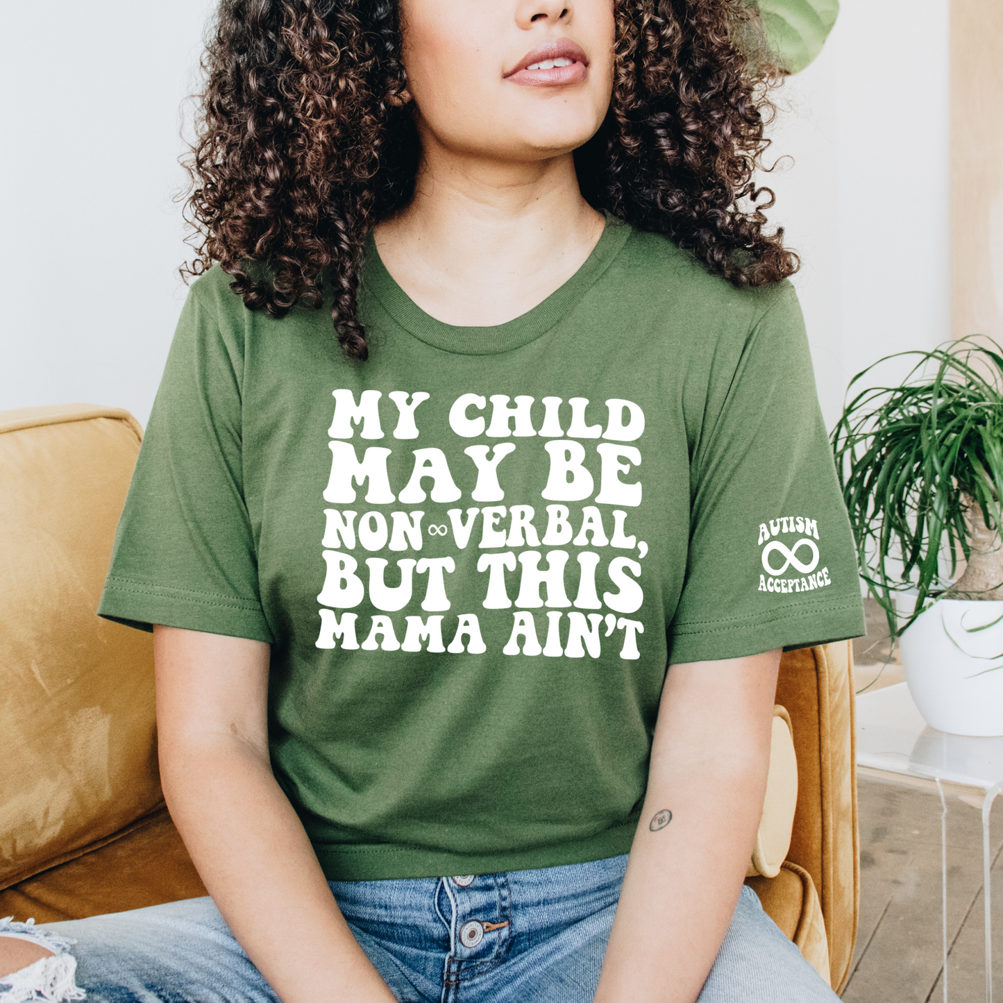 My Child May Be Non Verbal but This Mama Ain't with Matching Pocket Screen Print - RTS