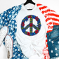 Floral Peace Sign - DTF TRANSFER 0104 - 3-5 Business Day TAT