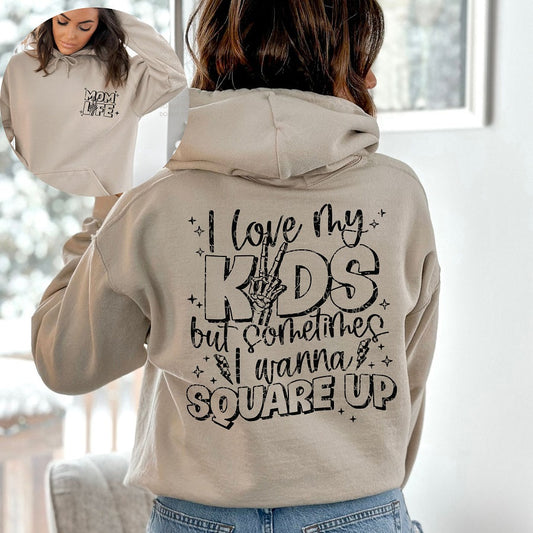 I Love My Kids But With Pocket LOW HEAT Screen Print Transfer  - RTS
