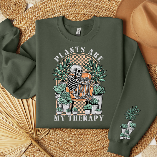Plants are my Therapy with Optional Pocket/Sleeve - DTF TRANSFER 1663