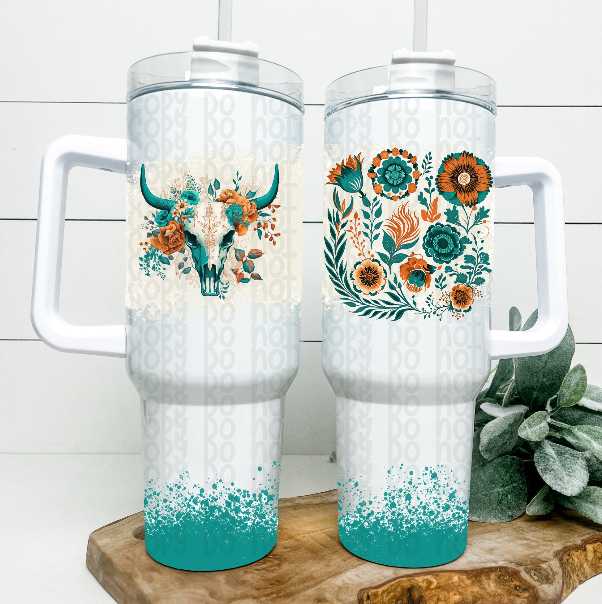 Boho Floral with Skull 40 OZ With Handle Tumbler Wraps - Sublimation T –  Lookin' Sharp Sublimations