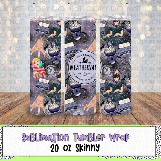 Cafe & Bakery 20 Oz Skinny Tumbler Wrap - Sublimation Transfer - RTS