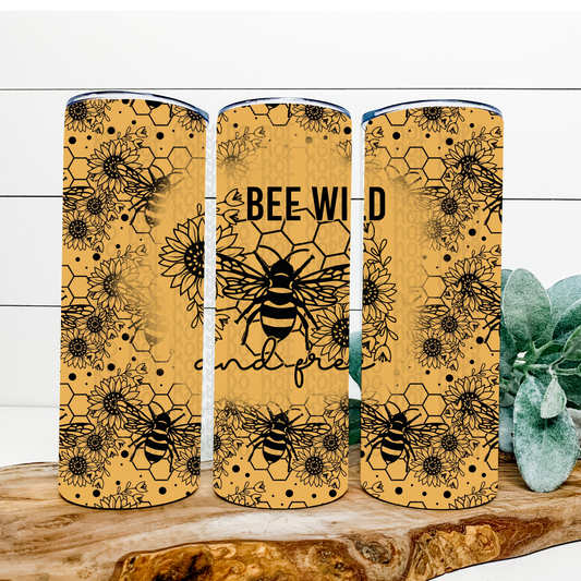 Be Wild and Free 20 Oz Skinny Tumbler Wrap - Sublimation Transfer - RTS