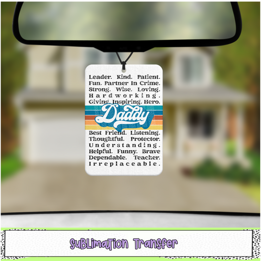 Daddy - Air Freshener Sublimation Transfer - RTS