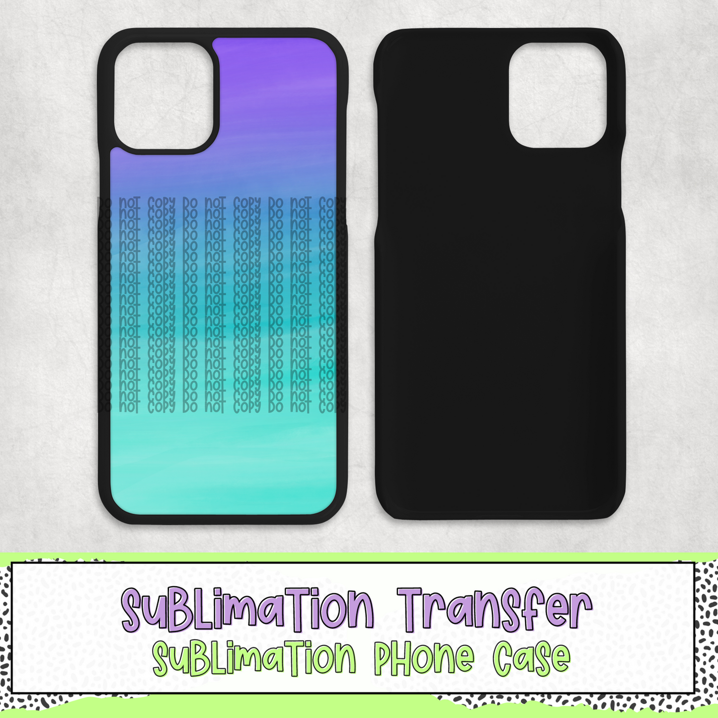 Purple to Teal Ombre - Phone Case Sublimation Transfer - RTS