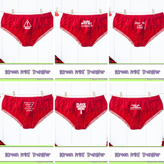 Sheet Of Valentine's Underwear Screen Print - RTS