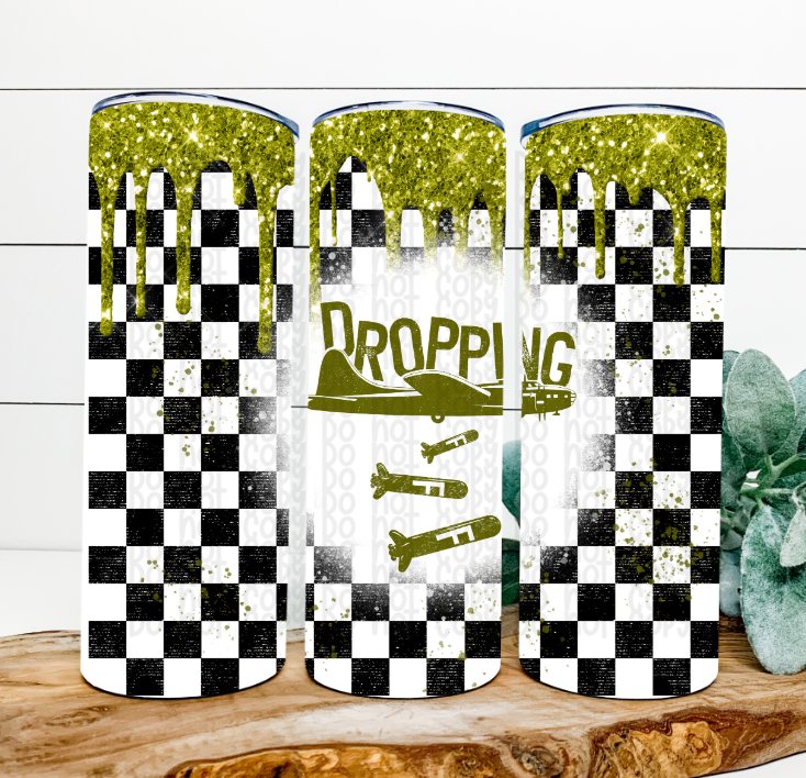 Dropping F Bombs 20 Oz Skinny Tumbler Wrap - Sublimation Transfer - RTS
