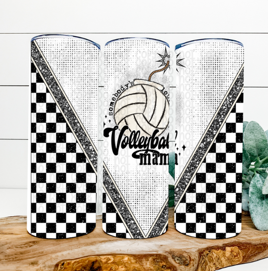 Somebody's Loud Mouth Volleyball Mama 20 Oz Skinny Tumbler Wrap - Sublimation Transfer - RTS