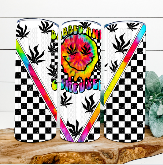 Dabbed and Confused 20 Oz Skinny Tumbler Wrap - Sublimation Transfer - RTS