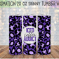 Iced Coffee Addict - Purple Glitter Leopard 20 Oz Skinny Tumbler Wrap - Sublimation Transfer - RTS