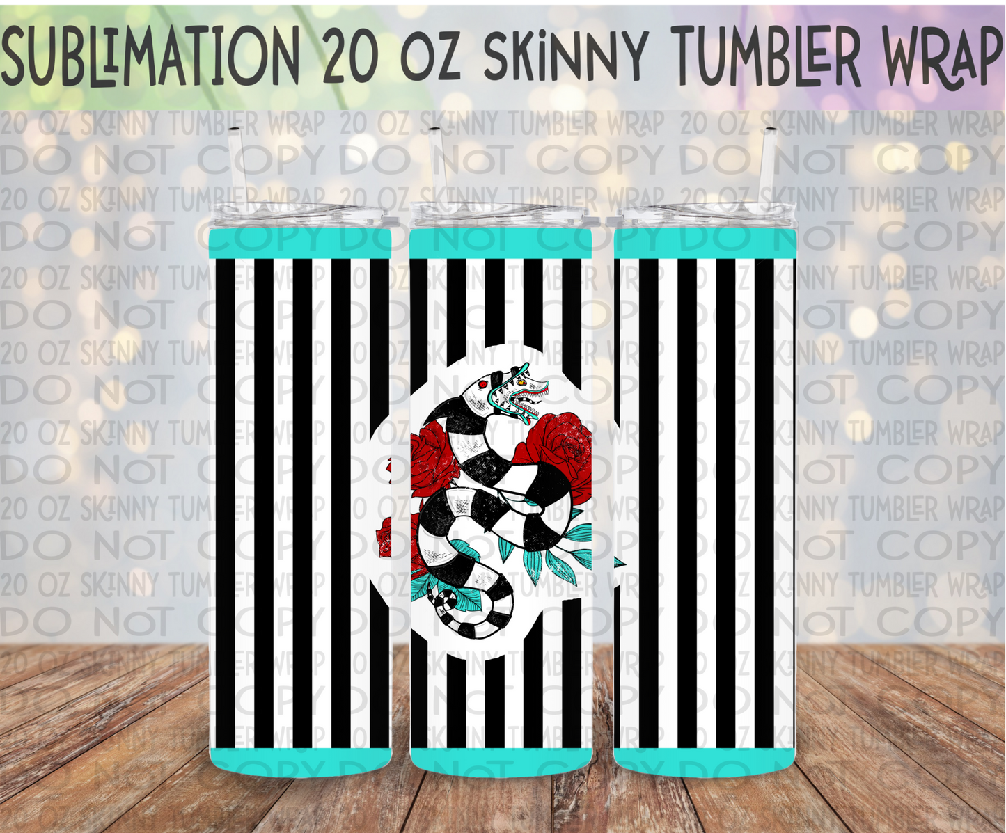 Sandworm 20 Oz Skinny Tumbler Wrap - Sublimation Transfer - RTS