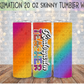 Kindergarten Teacher Rainbow Leopard 20 Oz Skinny Tumbler Wrap - Sublimation Transfer - RTS