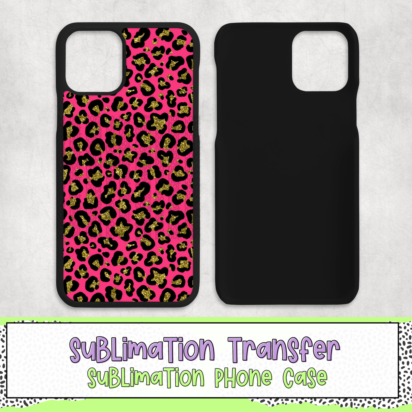 Pink & Gold Leopard - Phone Case Sublimation Transfer - RTS