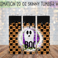 Boo Thang Checkered 20 Oz Skinny Tumbler Wrap - Sublimation Transfer - RTS