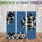 Cowprint Blue Paisley 20 Oz Skinny Tumbler Wrap - Sublimation Transfer - RTS