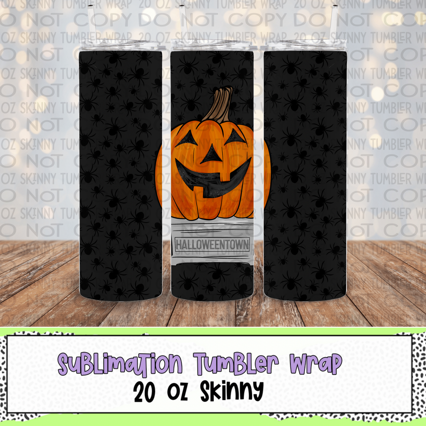 Pumpkin 20 Oz Skinny Tumbler Wrap - Sublimation Transfer - RTS
