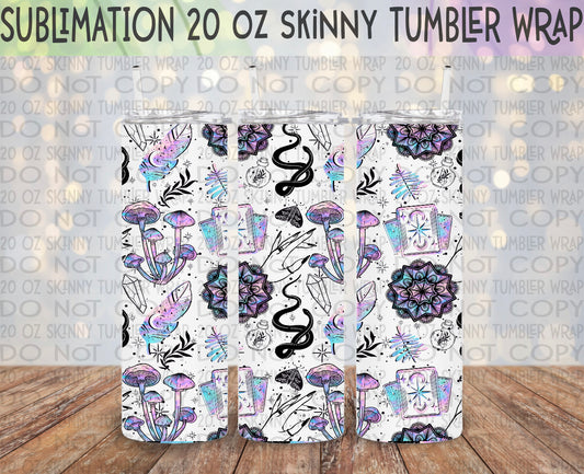Pastel Mystic 20 Oz Skinny Tumbler Wrap - Sublimation Transfer