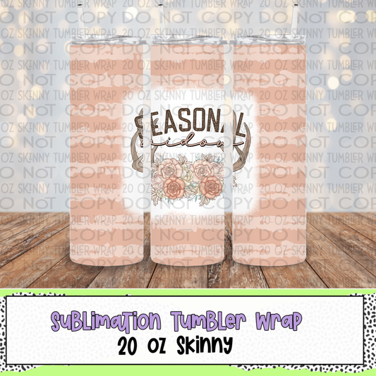 Seasonal Widow 20 Oz Skinny Tumbler Wrap - Sublimation Transfer - RTS