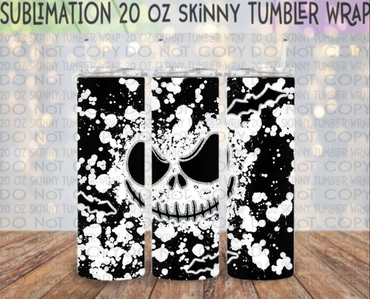 Jack Splatter 20 Oz Skinny Tumbler Wrap - Sublimation Transfer - RTS