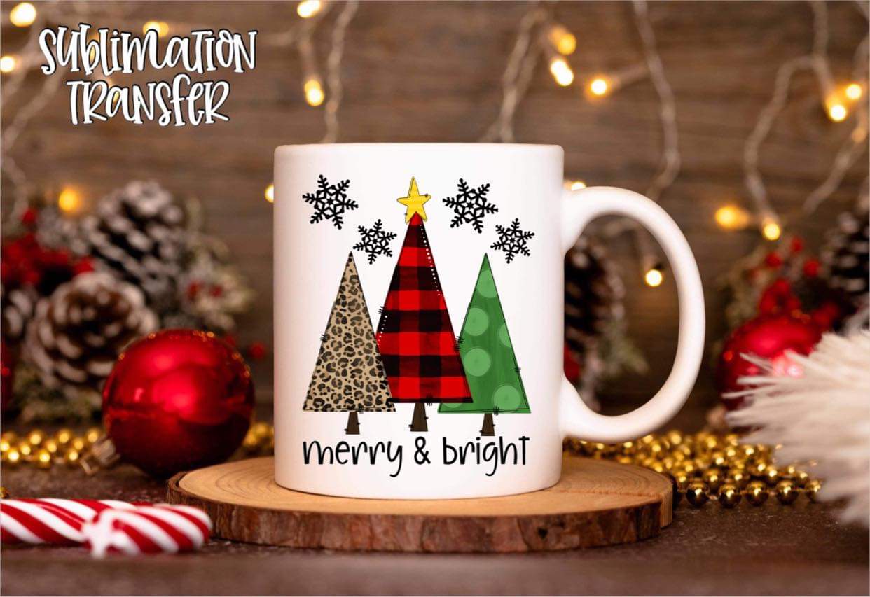 Merry & Bright Trees - SUBLIMATION TRANSFER