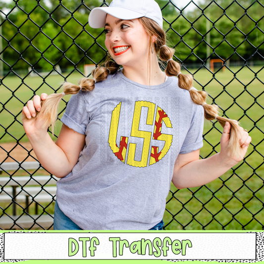 Softball Monogram - DTF TRANSFER